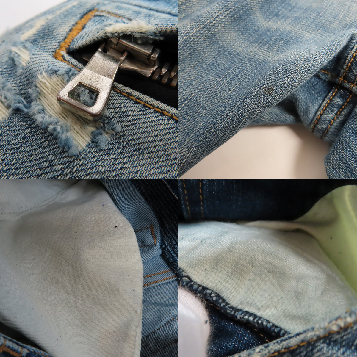 実際に弊社で買取させて頂いた【JPタグ】BALMAIN/バルマン 蛇腹バイカーデニムパンツ S7H9551TO14E/28の画像 4枚目