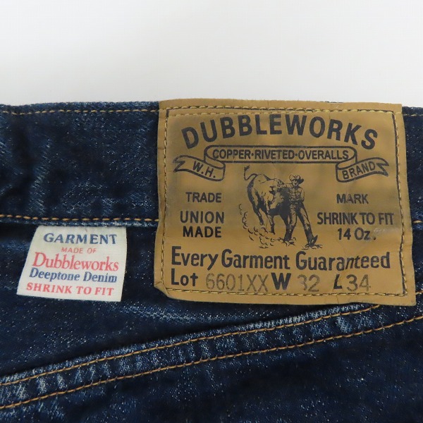 実際に弊社で買取させて頂いたDUBBLEWORKS/ダブルワークス デニムパンツ 6601XX/W32L34の画像 6枚目