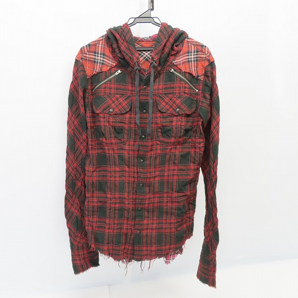 実際に弊社で買取させて頂いたLGB/ルグランブルー SHIRT-G/PK/M ダメージ加工 チェック柄 長袖シャツ 6516HC/0