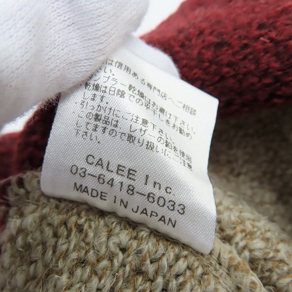 実際に弊社で買取させて頂いたCALEE/キャリー ヘンリーネック ボーダー ニット/セーター /Mの画像 4枚目