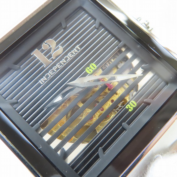 実際に弊社で買取させて頂いたindependent/インディペンデント スクエア文字盤 自動巻き アナログ腕時計の画像 6枚目