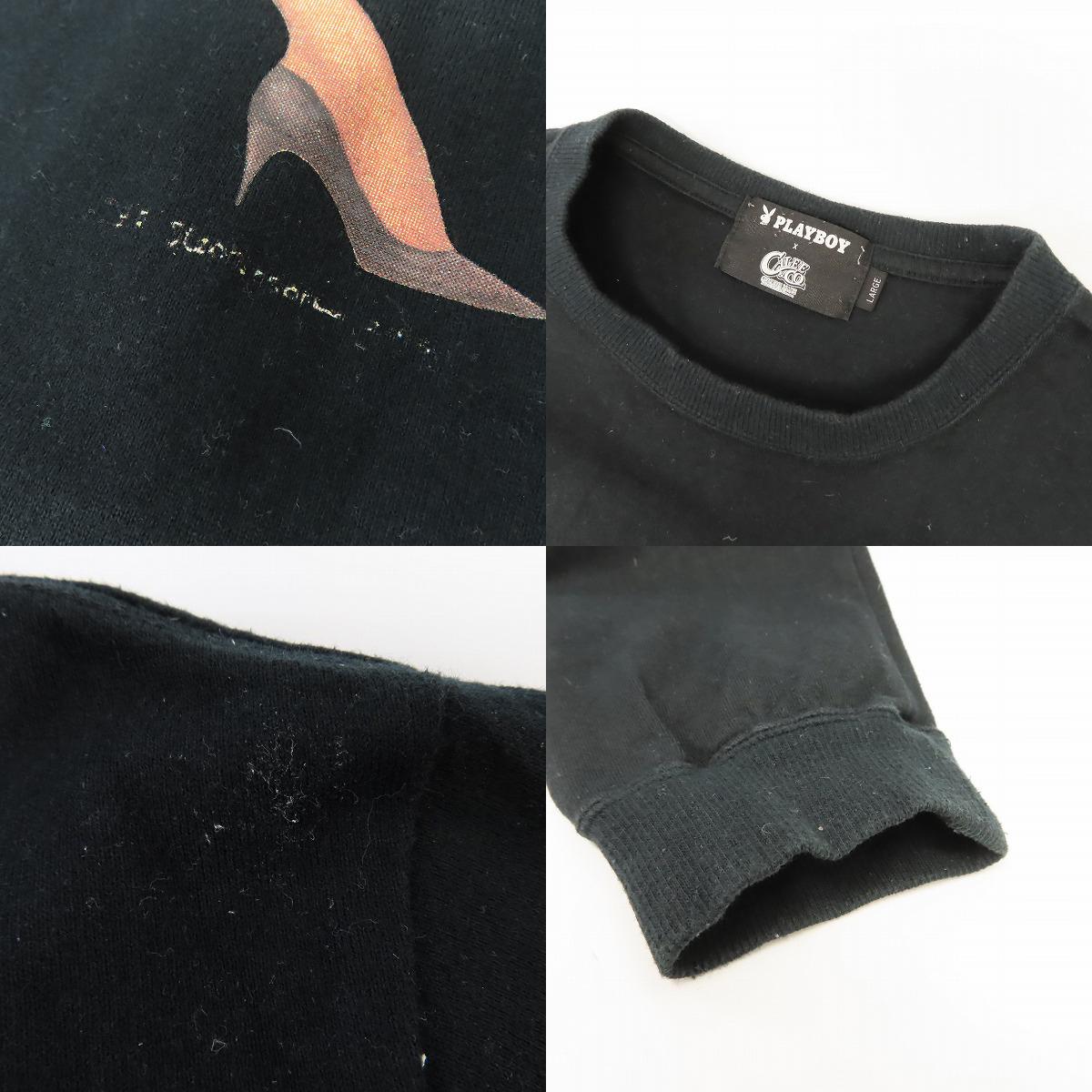 実際に弊社で買取させて頂いたCALEE×PLAYBOY/キャリー×プレイボーイ 袖プリント ロンT/カットソー /Lの画像 8枚目