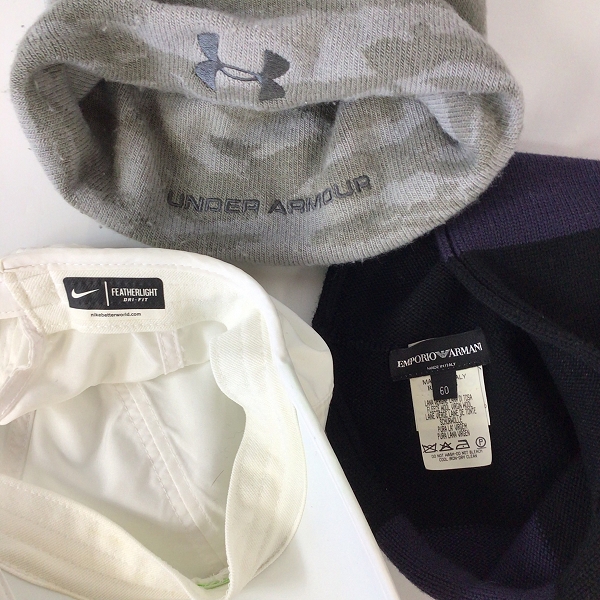 実際に弊社で買取させて頂いた【おまとめ品】UNDER ARMOUR/NIKE/EMPORIO ARMANI 等 キャップ 帽子 ニット帽 他の画像 1枚目