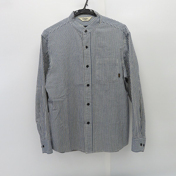 実際に弊社で買取させて頂いたCALEE/キャリー バンドカラー ストライプ 長袖シャツ /M