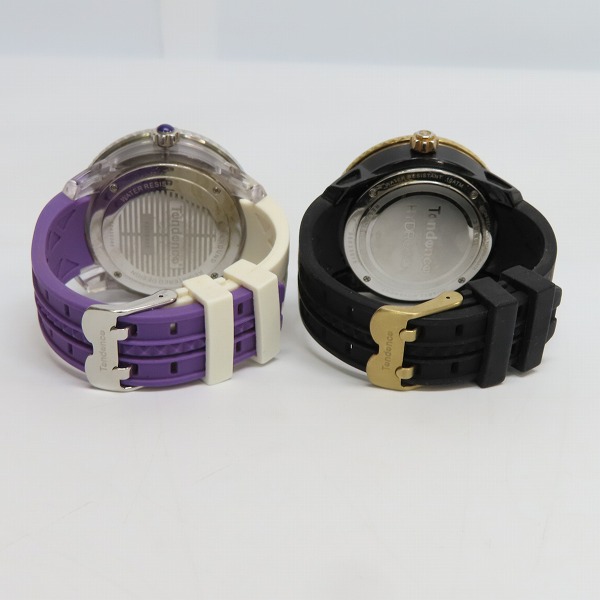 実際に弊社で買取させて頂いたTendence/テンデンス ラインストーン装飾/ハイドロゲンコラボ 腕時計 2点セット【動作未確認】の画像 2枚目