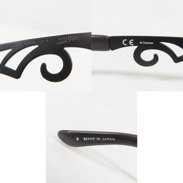 実際に弊社で買取させて頂いたJean Paul GAULTIER/ジャンポールゴルチエ サングラス ブラック 56-6108の画像 6枚目