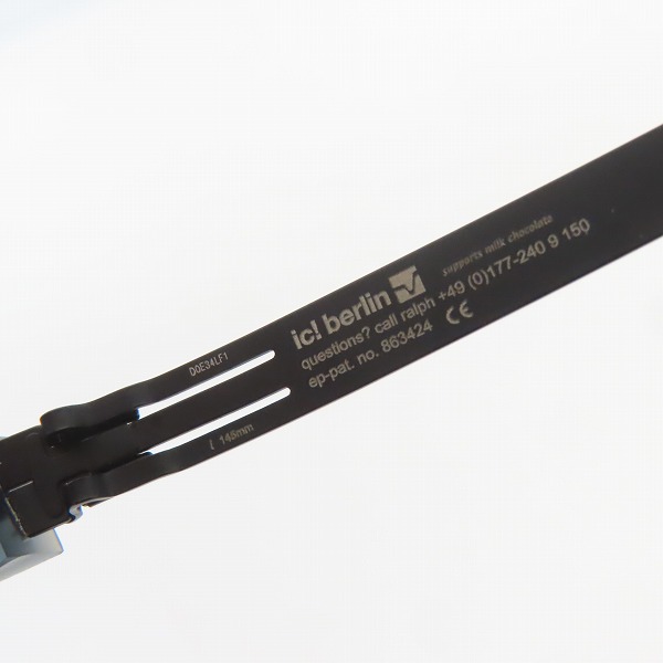 実際に弊社で買取させて頂いたic! berlin/アイシーベルリン linearity メタル/セル デミ柄 眼鏡/メガネフレーム/アイウェアの画像 6枚目