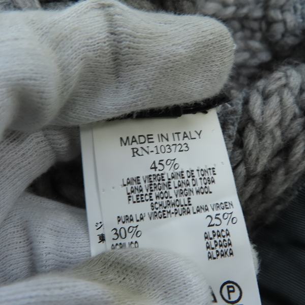 実際に弊社で買取させて頂いたEMPORIO ARMANI/エンポリオアルマーニ ニット帽子マフラー グレー フード×マフラーの画像 3枚目