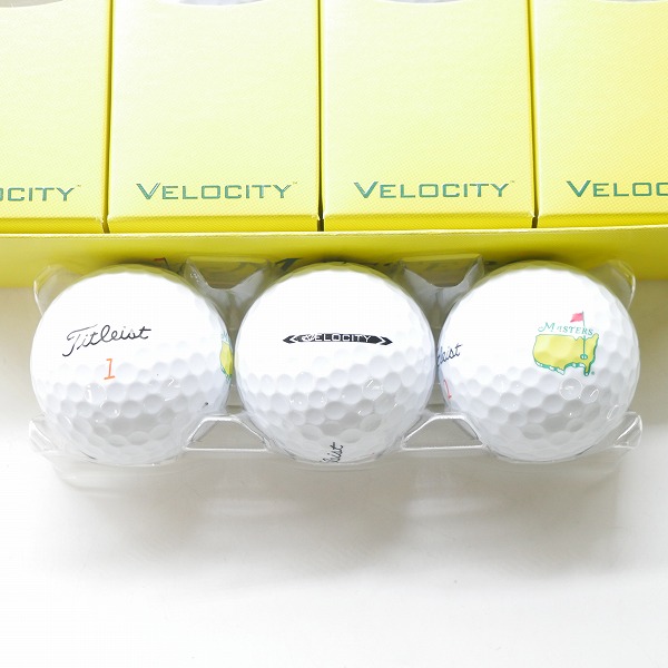 実際に弊社で買取させて頂いた(2)【未使用】Titleist/タイトリスト VELOCITY  MASTERS 2022 ゴルフボール 1ダースの画像 1枚目