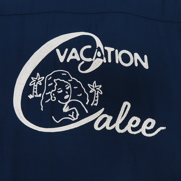 実際に弊社で買取させて頂いたCALEE/キャリー レーヨン 刺繍 オープンカラー 半袖シャツ /Lの画像 5枚目