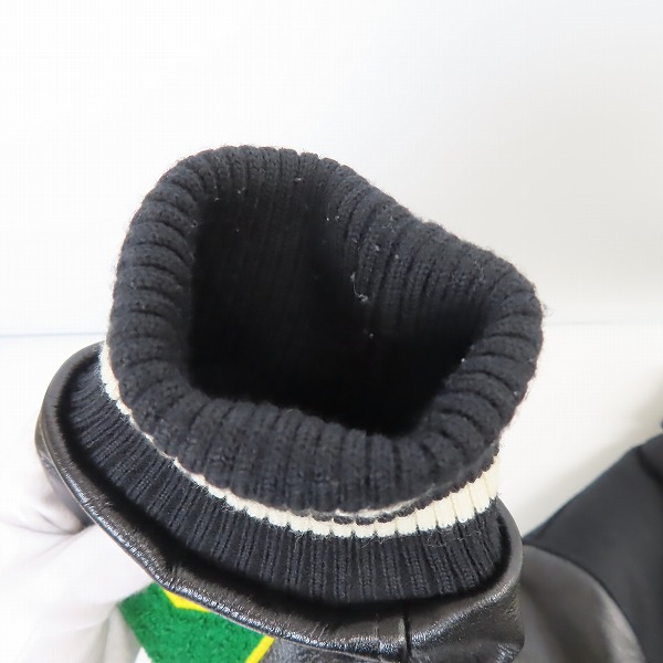 実際に弊社で買取させて頂いたCALEE/キャリー SUPPLTY スタジャン 東京ワッペン レザー 袖切り替え ブラック/L の画像 8枚目