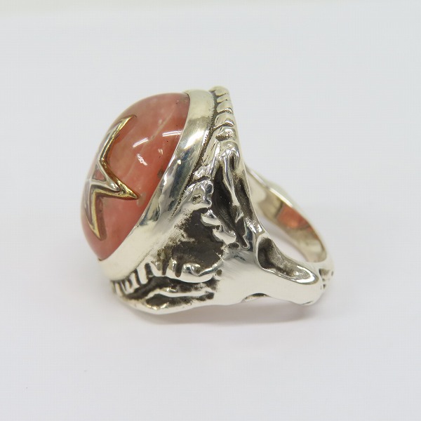 実際に弊社で買取させて頂いたALEX STREETER/アレックスストリーター エンジェルハートリング ローズクォーツ K18/シルバーシャドウスター 19号の画像 2枚目