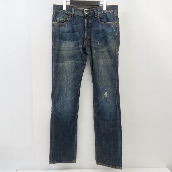 実際に弊社で買取させて頂いたHYDROGEN/ハイドロゲン スカルボタンフライ ダメージ加工 ストレッチデニムパンツ 063005/33