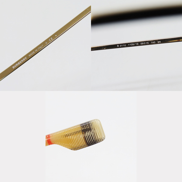 実際に弊社で買取させて頂いたBURBERRY/バーバリー ティアドロップサングラス チェック B3113の画像 7枚目