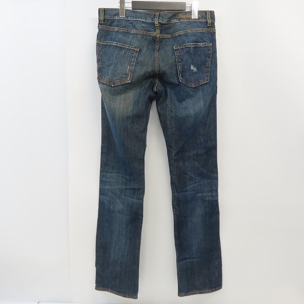 実際に弊社で買取させて頂いたHYDROGEN/ハイドロゲン スカルボタンフライ ダメージ加工 ストレッチデニムパンツ 063005/33の画像 1枚目