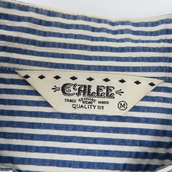 実際に弊社で買取させて頂いたCALEE/キャリー バンドカラー ストライプ 長袖シャツ /Mの画像 2枚目
