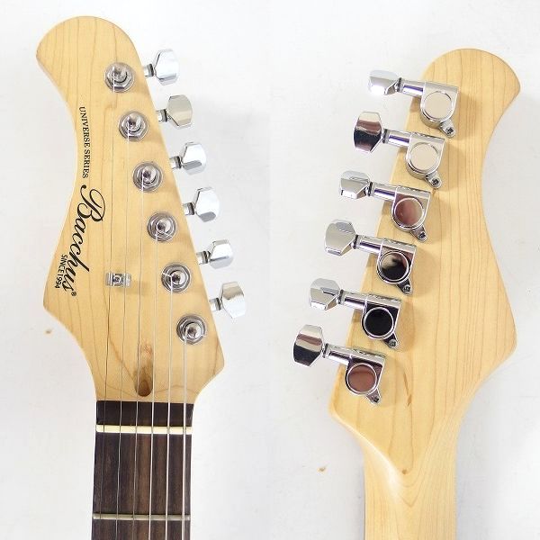 実際に弊社で買取させて頂いた★Bacchus/バッカス Universe Series ストラトキャスターType レフティ/左利き用 ギグケース付 の画像 2枚目