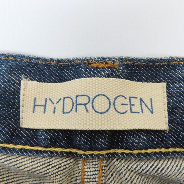 実際に弊社で買取させて頂いたHYDROGEN/ハイドロゲン スカルボタンフライ ダメージ加工 ストレッチデニムパンツ 063005/33の画像 2枚目