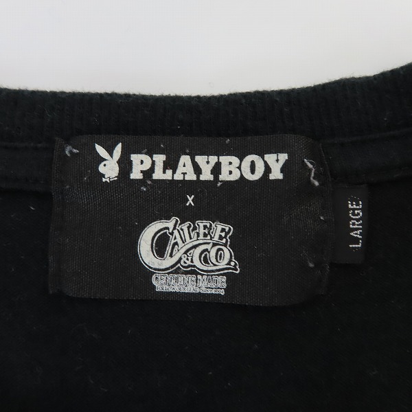 実際に弊社で買取させて頂いたCALEE×PLAYBOY/キャリー×プレイボーイ 袖プリント ロンT/カットソー /Lの画像 2枚目