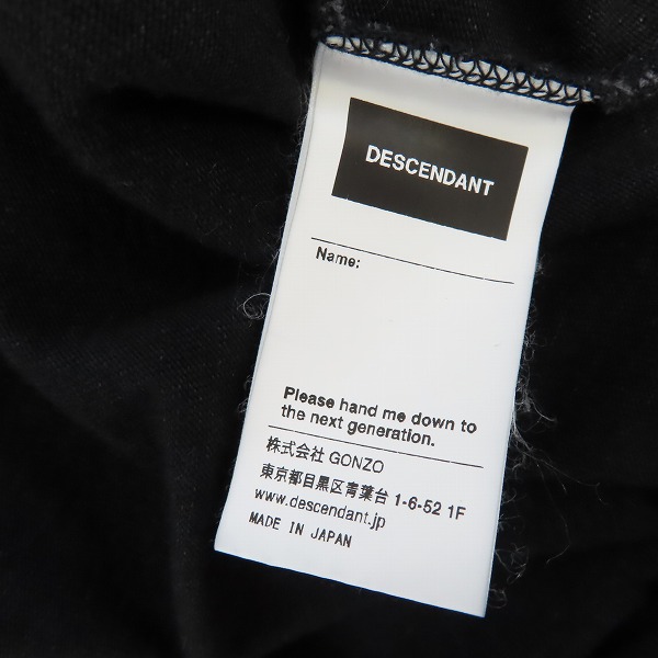 実際に弊社で買取させて頂いたDESCENDANT/ディセンダント クジラ刺繍 クルーネックロングTシャツ 1の画像 3枚目