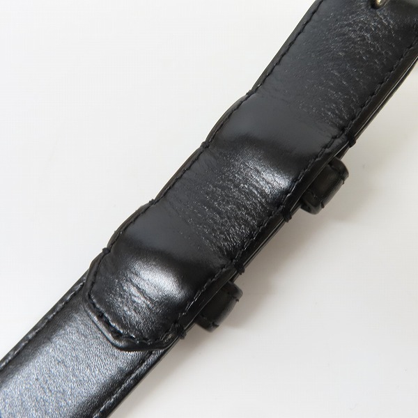 実際に弊社で買取させて頂いたCELINE/セリーヌ スクエアバックル ベルト スムースカーフスキン ブラック 45AGT3A01.38SI.80の画像 4枚目