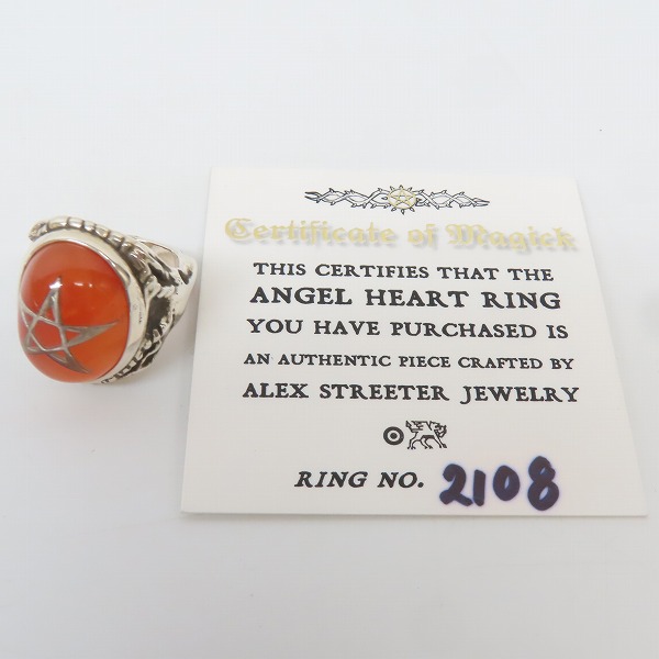 実際に弊社で買取させて頂いたALEX STREETER/アレックスストリーター エンジェルハートリング SPストーン オレンジ/18.5-19号の画像 9枚目