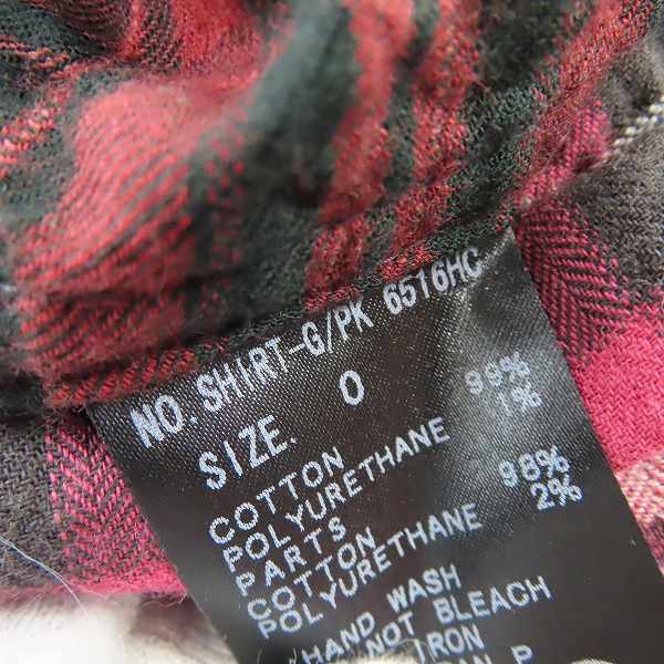 実際に弊社で買取させて頂いたLGB/ルグランブルー SHIRT-G/PK/M ダメージ加工 チェック柄 長袖シャツ 6516HC/0の画像 3枚目