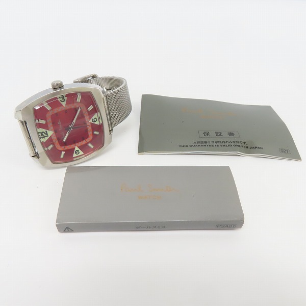 実際に弊社で買取させて頂いたPaul Smith/ポールスミス AUTOMATATIC 自動巻き アナログ腕時計/8220-824709 レッドの画像 6枚目
