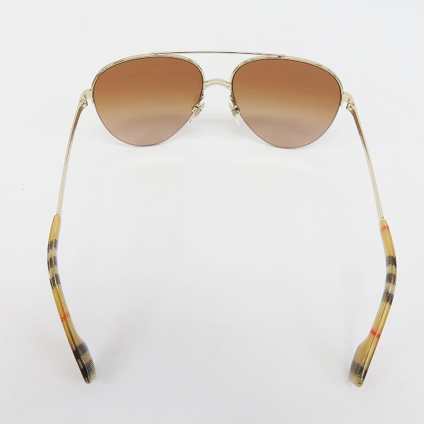 実際に弊社で買取させて頂いたBURBERRY/バーバリー ティアドロップサングラス チェック B3113の画像 3枚目