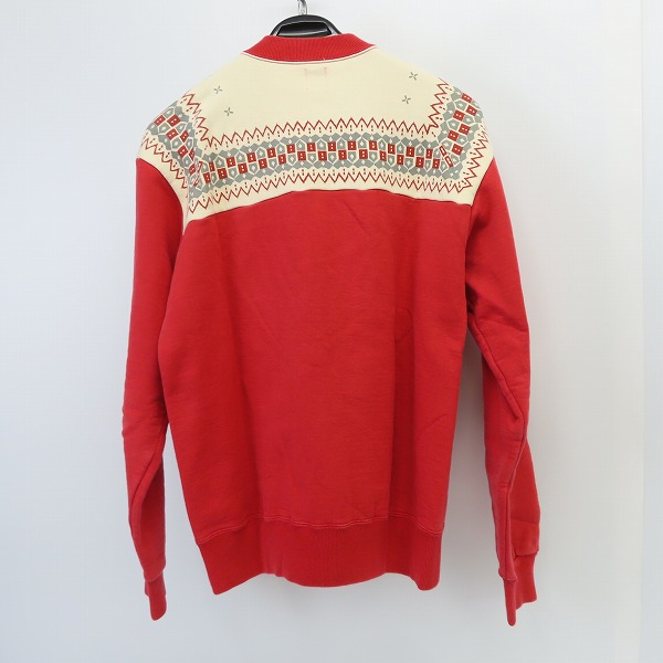 実際に弊社で買取させて頂いたTHE FLAT HEAD/フラットヘッド 裏起毛 プリント ジップアップジャケット Lの画像 1枚目