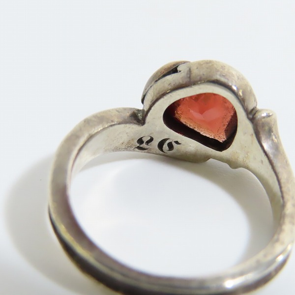 実際に弊社で買取させて頂いたLord Camelot/ロードキャメロット ハート デザイン ガーネット リング 13号の画像 6枚目