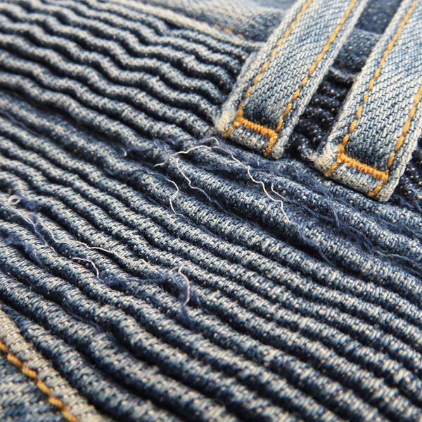 実際に弊社で買取させて頂いた【JPタグ】BALMAIN/バルマン 蛇腹バイカーデニムパンツ S7H9551TO14E/28の画像 5枚目