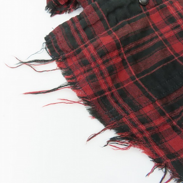 実際に弊社で買取させて頂いたLGB/ルグランブルー SHIRT-G/PK/M ダメージ加工 チェック柄 長袖シャツ 6516HC/0の画像 6枚目