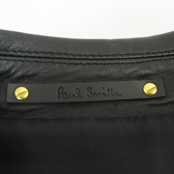 実際に弊社で買取させて頂いたPaul Smith /ポールスミス 17AW ラムレザー スタッズダブルライダースジャケット PF-MN-61127/Mの画像 2枚目