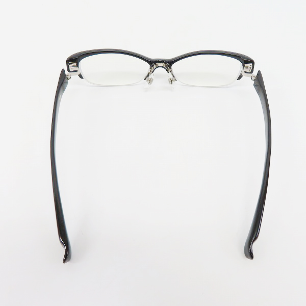 実際に弊社で買取させて頂いた999.9/フォーナインズ ハーフリム メガネ/眼鏡フレーム ブラック NPN-910の画像 3枚目