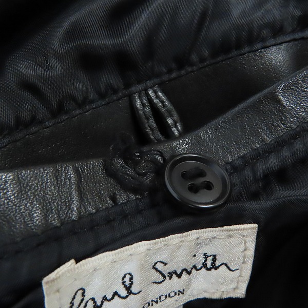 実際に弊社で買取させて頂いたPaul Smith London/ポールスミス 牛革 レザー ジャケット/シングルライダース 487335 26DL/Mの画像 6枚目