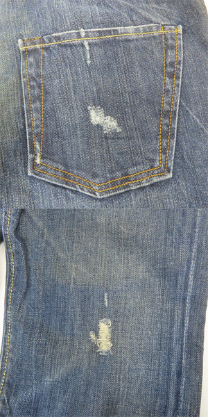 実際に弊社で買取させて頂いたHYDROGEN/ハイドロゲン スカルボタンフライ ダメージ加工 ストレッチデニムパンツ 063005/33の画像 8枚目