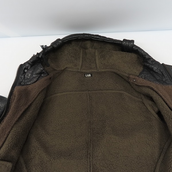 実際に弊社で買取させて頂いたLGB/ルグランブルー ディアスキン レザーパーカー/ジャケット 内ボア PARKA/STD/M BDYYW/2の画像 9枚目
