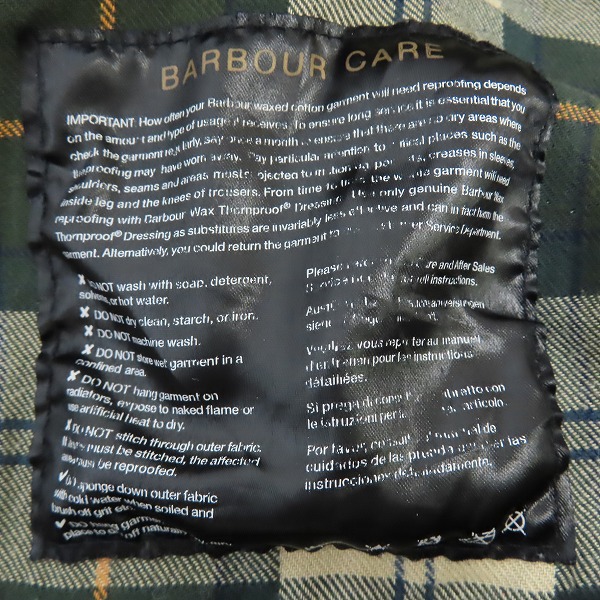 実際に弊社で買取させて頂いたBarbour/バブアー STANDEN/スタンデン Spey/スペイ フィッシング オイルドジャケット/XLの画像 5枚目
