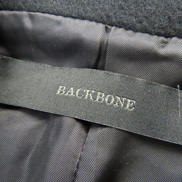 実際に弊社で買取させて頂いたBACK BONE/バックボーン WOOL/ウール シングル ジップアップ ジャケット ブラック BB12FW-LB15/Mの画像 2枚目