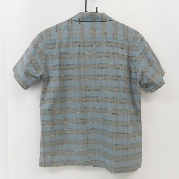 実際に弊社で買取させて頂いたCALEE/キャリー 刺繍ボーダー×チェック オープンカラーシャツ/Lの画像 1枚目