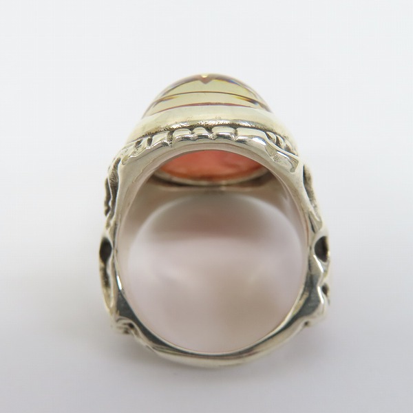 実際に弊社で買取させて頂いたALEX STREETER/アレックスストリーター エンジェルハートリング ローズクォーツ K18/シルバーシャドウスター 19号の画像 5枚目