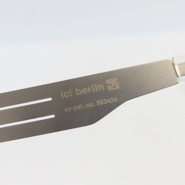 実際に弊社で買取させて頂いたic! berlin/アイシーベルリン resi メタル/セル 眼鏡/メガネフレーム/アイウェア クリアの画像 7枚目