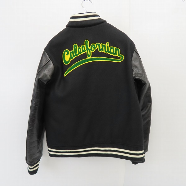 実際に弊社で買取させて頂いたCALEE/キャリー SUPPLTY スタジャン 東京ワッペン レザー 袖切り替え ブラック/L の画像 1枚目