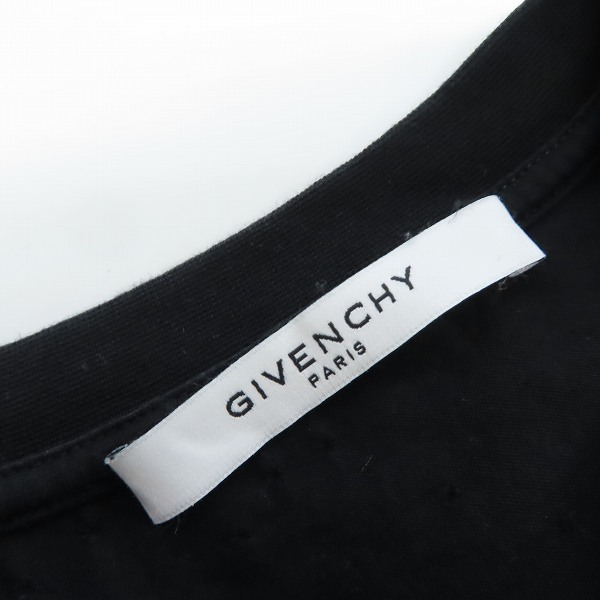 実際に弊社で買取させて頂いた【JPタグ】GIVENCHY/ジバンシィ デストロイ加工ロゴプリント半袖Tシャツ BW700D3015/XSの画像 2枚目
