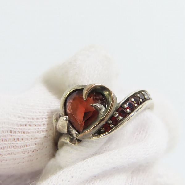 実際に弊社で買取させて頂いたLord Camelot/ロードキャメロット ハート デザイン ガーネット リング 13号の画像 7枚目