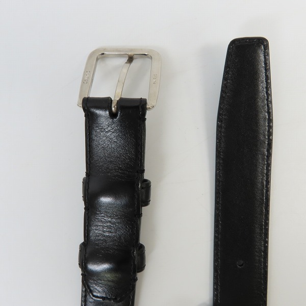 実際に弊社で買取させて頂いたCELINE/セリーヌ スクエアバックル ベルト スムースカーフスキン ブラック 45AGT3A01.38SI.80の画像 2枚目