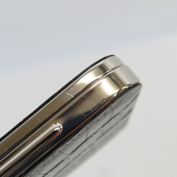 実際に弊社で買取させて頂いたSAINT LAURENT PARIS×TSUBOTA PEARL/サンローランパリ×坪田パール クロコダイルエンボスレザー カードホルダーの画像 5枚目