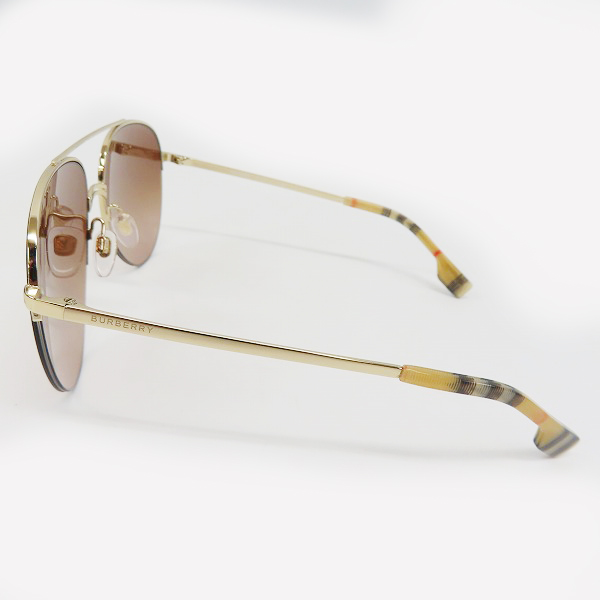 実際に弊社で買取させて頂いたBURBERRY/バーバリー ティアドロップサングラス チェック B3113の画像 2枚目