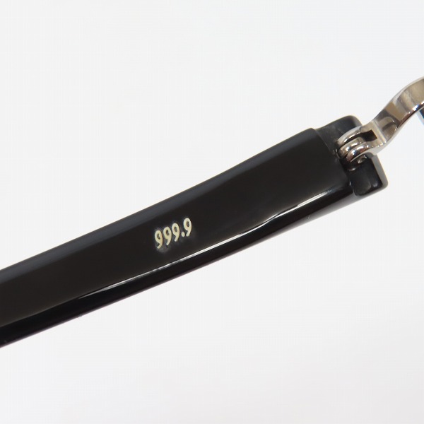 実際に弊社で買取させて頂いた999.9/フォーナインズ ハーフリム メガネ/眼鏡フレーム ブラック NPN-910の画像 6枚目